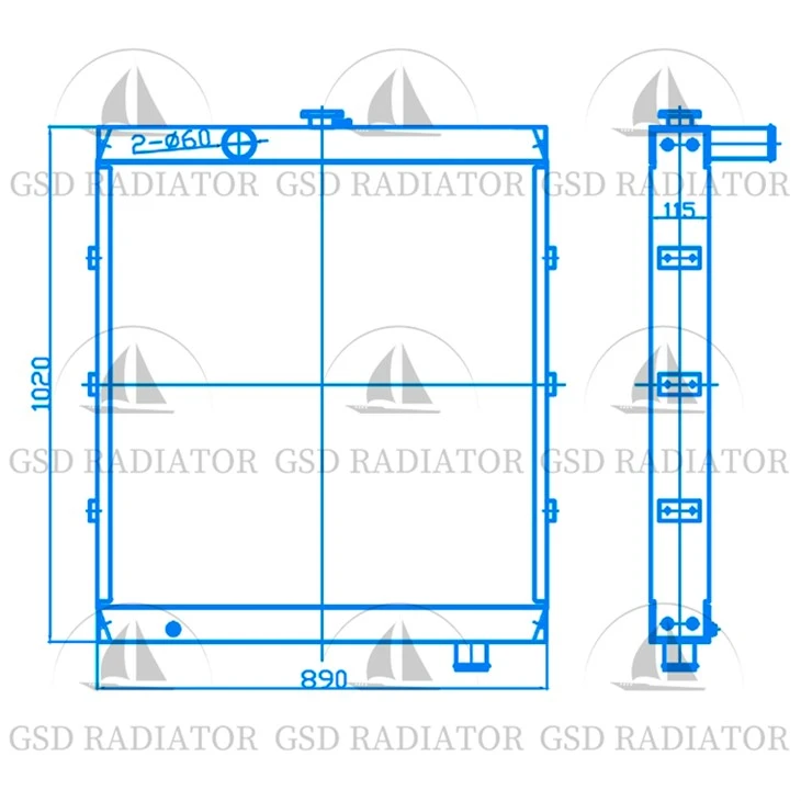 Jingong jgm755kn loader radiator berkualiti tinggi